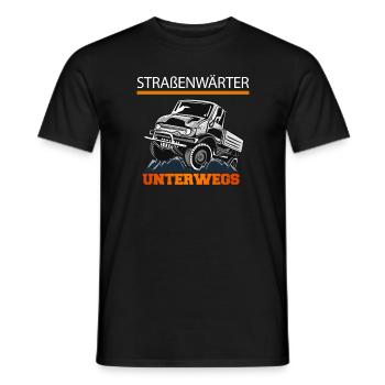 Straßenwärter Unimog 406, Offroad, Nutzfahrzeug - Männer T-Shirt - Schwarz - Vorne - AI Model Male 178 light (178cm)