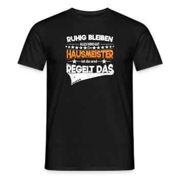Hausmeister Handwerker Handwerk Geschenk Herren - Männer T-Shirt - Schwarz - Vorne - AI Model Male 178 light (178cm)