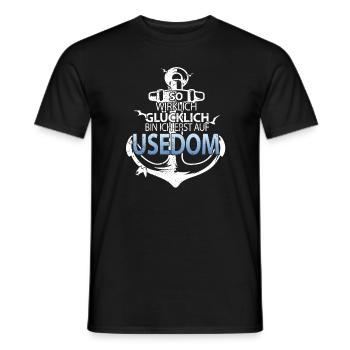 Usedom Vintage Anker Strand Sylt - Männer T-Shirt - Schwarz - Vorne - AI Model Male 178 light (178cm)