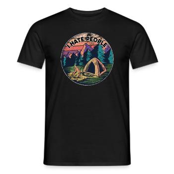 I hate people distressed vintage retro hate haters - Men's T-Shirt - black - Front - AI Model Male 178 light (178cm)