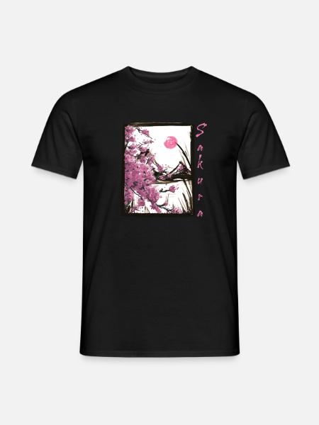 Sakura Japanese Cherry Blossom Cherry Blossom Tree - Men's T-Shirt - black