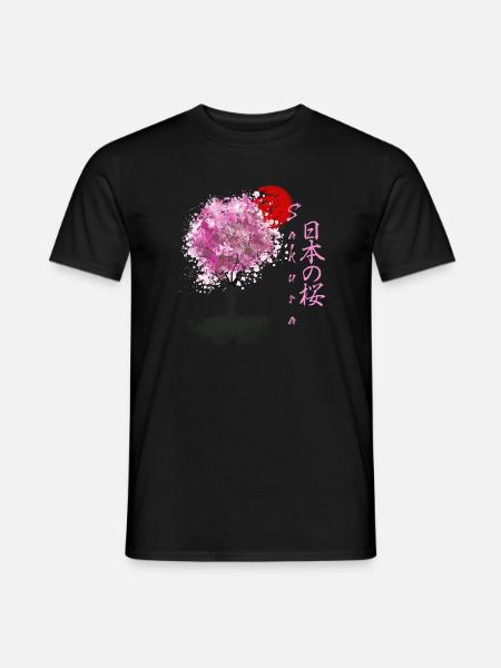 Sakura Japanese Cherry Blossom Cherry Blossom Tree - Men's T-Shirt - black