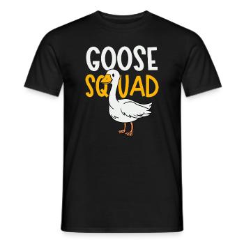 Goose Squad Cute Geese Nature Ironic Quote - Men's T-Shirt - black - Front - AI Model Male 178 light (178cm)