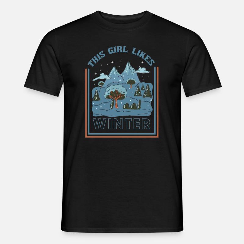 Mädchen mag Wintersaison Gemütliche - Männer T-Shirt - Schwarz