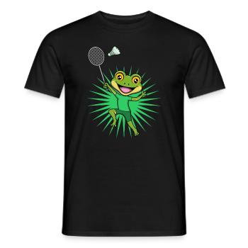 Joueur de badminton Cute Frog Ironic Hobby Sports - T-shirt homme - noir - Devant - AI Model Male 178 light (178cm)