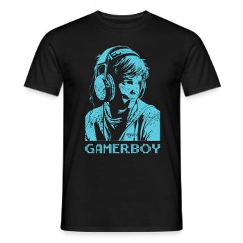 Gamerboy - blau - Männer T-Shirt - Schwarz - Vorne - AI Model Male 178 light (178cm)