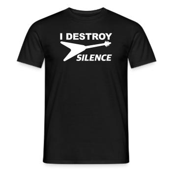 Ich zerstöre die Stille | Gitarre, Musik, Konzert - Männer T-Shirt - Schwarz - Vorne - AI Model Male 178 light (178cm)
