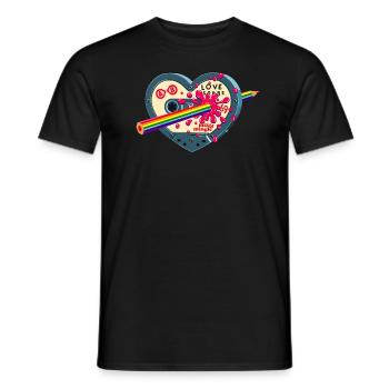 Pride Month LGBTQAI Vintage Kassette Regenbogen - Männer T-Shirt - Schwarz - Vorne - AI Model Male 178 light (178cm)