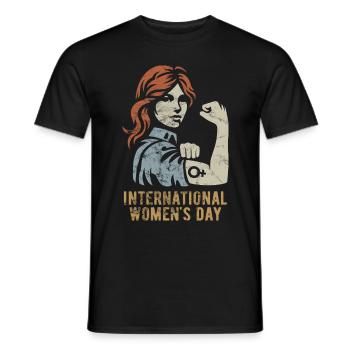 International Women's Day - Retro Geschenk - Männer T-Shirt - Schwarz - Vorne - AI Model Male 178 light (178cm)