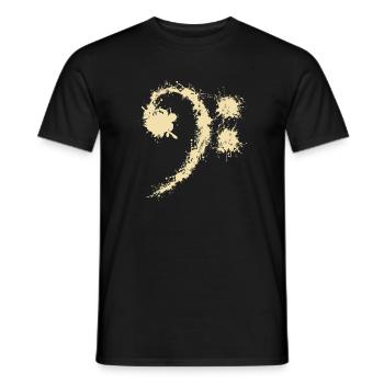 Bass Clef Vintage - Cadeau d'amateurs de musique drôle - T-shirt homme - noir - Devant - AI Model Male 178 light (178cm)