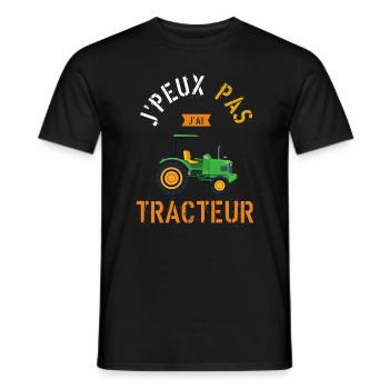 J'Peux Pas J'Ai Tracteur cadeau humour - T-shirt homme - noir - Devant - AI Model Male 178 light (178cm)