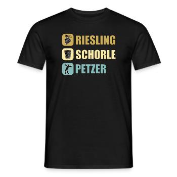 Schorle Riesling Pfalz Mundart Woi Dubbeglas Motiv - Männer T-Shirt - Schwarz - Vorne - AI Model Male 178 light (178cm)
