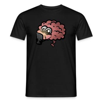 Brain Cell Phone Addiction Gift Idea - Dopamine Addicted - Men's T-Shirt - black - Front - AI Model Male 178 light (178cm)