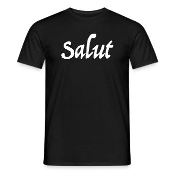 Salut | hallo, lustige Sprüche, Party - Männer T-Shirt - Schwarz - Vorne - AI Model Male 178 light (178cm)