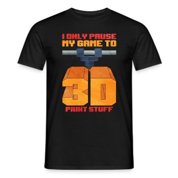 3D Printing - Men's T-Shirt - black - Front - AI Model Male 178 light (178cm)