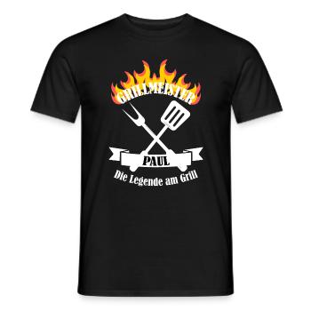 Grillmeister Paul lustiger Spruch Vorname - Männer T-Shirt - Schwarz - Vorne - AI Model Male 178 light (178cm)