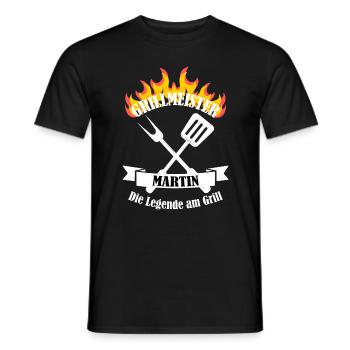 Grillmeister Martin lustiger Spruch Vorname - Männer T-Shirt - Schwarz - Vorne - AI Model Male 178 light (178cm)