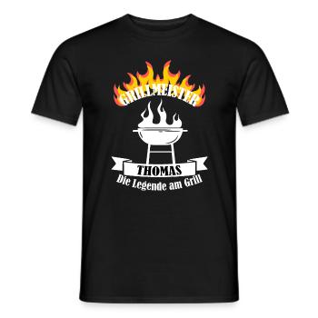 Grillmeister Thomas lustiger Spruch Vorname - Männer T-Shirt - Schwarz - Vorne - AI Model Male 178 light (178cm)