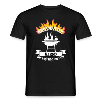 Grillmeister Bernd lustiger Spruch Vorname - Männer T-Shirt - Schwarz - Vorne - AI Model Male 178 light (178cm)