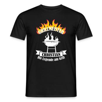 Grillmeister Christian lustiger Spruch Vorname - Männer T-Shirt - Schwarz - Vorne - AI Model Male 178 light (178cm)