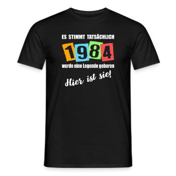 Legende ist 1984 geboren. Geburtstagsspruc - Männer T-Shirt - Schwarz - Vorne - AI Model Male 178 light (178cm)