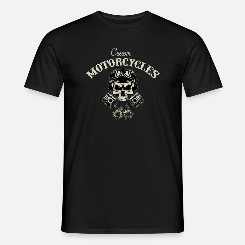 Skull biker motorcycles - Men's T-Shirt - black
