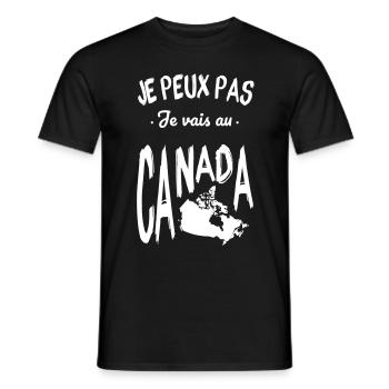 Je peux pas je vais au Canada - T-shirt homme - noir - Devant - AI Model Male 178 light (178cm)