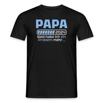 Papa 2024 loading Werdender Vater - Männer T-Shirt - Schwarz - Vorne - AI Model Male 178 light (178cm)