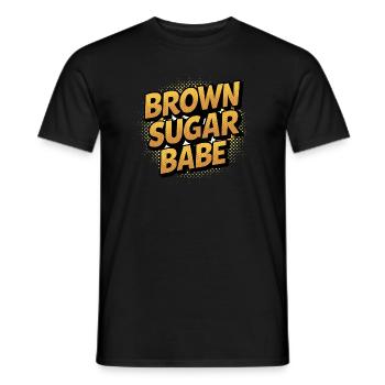 Mutiges und stilvolles braunes Zuckerbaby - Männer T-Shirt - Schwarz - Vorne - AI Model Male 178 light (178cm)