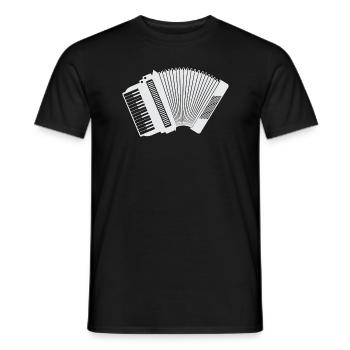 Accordion - white, silhouette, outline - Men's T-Shirt - black - Front - AI Model Male 178 light (178cm)