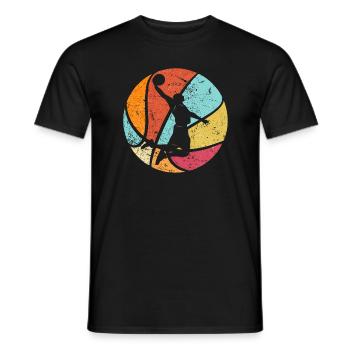 Basketball Spieler Basketballer Retro Dunk - Männer T-Shirt - Schwarz - Vorne - AI Model Male 178 light (178cm)