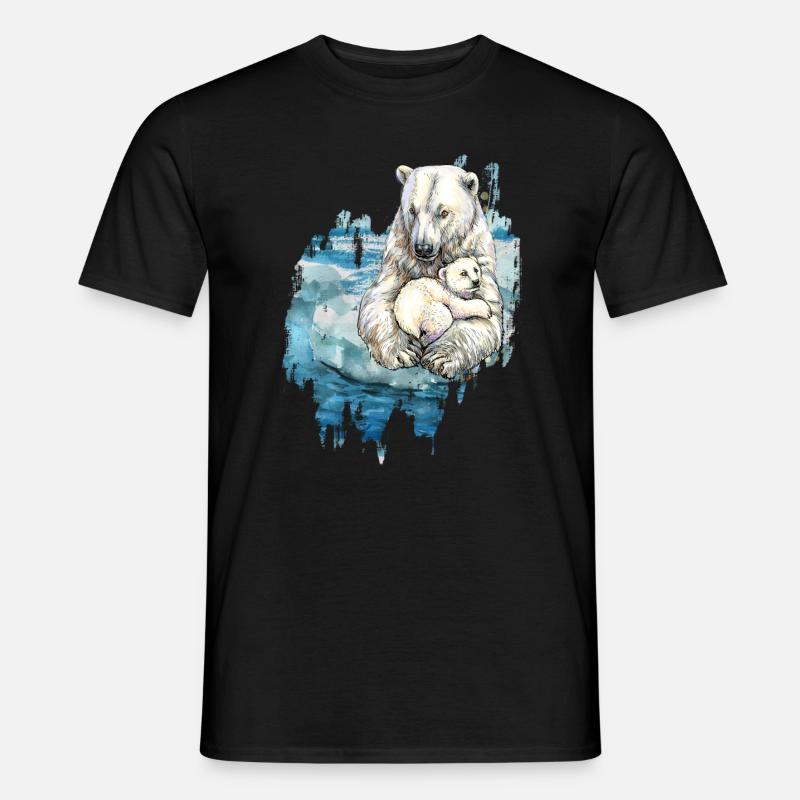 eisbader winterbader winterschwimmer eisbär mama - T-shirt homme - noir