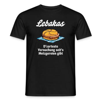 Lebakas T-Shirt Leberkäse Leberkas Bayern bayrisch - Männer T-Shirt - Schwarz - Vorne - AI Model Male 178 light (178cm)
