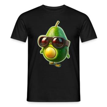 Niedliche Avocado Brille Vegetarier Veganer - Männer T-Shirt - Schwarz - Vorne - AI Model Male 178 light (178cm)
