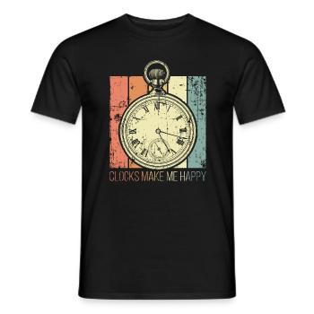 Watchmaker watches make me happy - Men's T-Shirt - black - Front - AI Model Male 178 light (178cm)