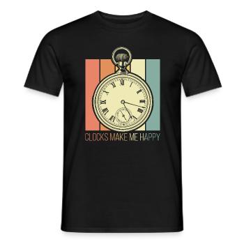 Uhren machen mich glücklich - Männer T-Shirt - Schwarz - Vorne - AI Model Male 178 light (178cm)