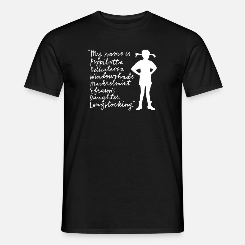 Pippi Langstrumpf My Name Is Pippilotta … - Männer T-Shirt - Schwarz