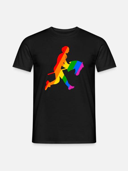Buntes Abenteuer Stockpferdreiten - Männer T-Shirt - Schwarz
