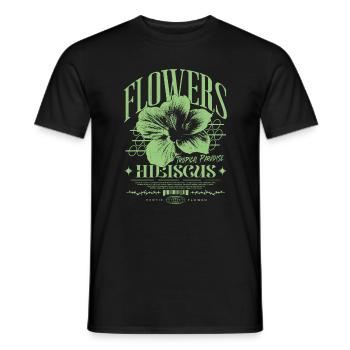Hibiscus Flower Hibiscus Flower - Men's T-Shirt - black - Front - AI Model Male 178 light (178cm)