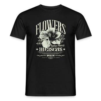 Hibiscus Flower Hibiscus Flower - Men's T-Shirt - black - Front - AI Model Male 178 light (178cm)