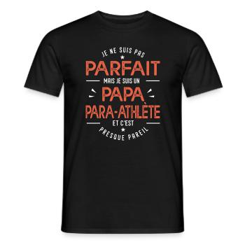 je suis un papa para athlète cadeau handicape - T-shirt homme - noir - Devant - AI Model Male 178 light (178cm)