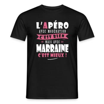 Marraine Cadeau Humour cadeau tatie soeur tata - T-shirt homme - noir - Devant - AI Model Male 178 light (178cm)