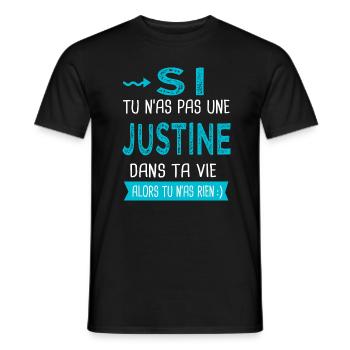 Justine Si tu n as pas une justine - T-shirt homme - noir - Devant - AI Model Male 178 light (178cm)