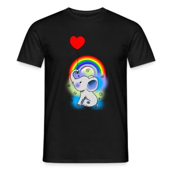 Ballon Baby Elefant Kinder Geburt Fantasy Geschenk - Männer T-Shirt - Schwarz - Vorne - AI Model Male 178 light (178cm)