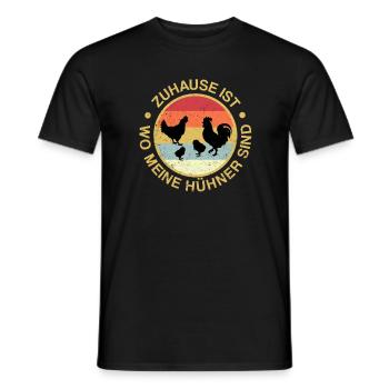Zuhause ist wo meine Hühner sind - Männer T-Shirt - Schwarz - Vorne - AI Model Male 178 light (178cm)