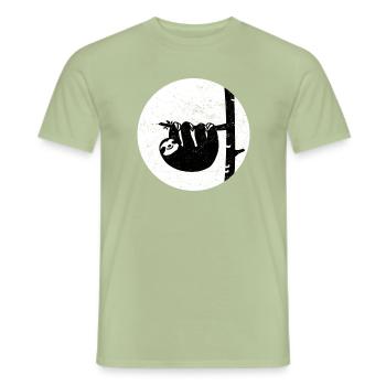 sloth - Men's T-Shirt - sage - Front - AI Model Male 178 light (178cm)