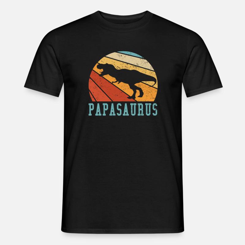 Papasaurus Papa Papi Vater Geschenkidee - Männer T-Shirt - Schwarz