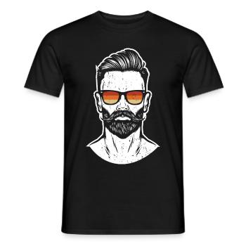 Hipster Mann Vintage Sonnenbrille - Männer T-Shirt - Schwarz - Vorne - AI Model Male 178 light (178cm)
