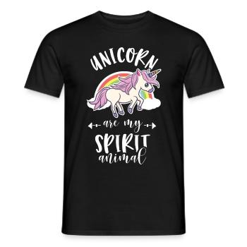 Unicorn Licorne Cheval Fabelwesen Unicorns - T-shirt homme - noir - Devant - AI Model Male 178 light (178cm)