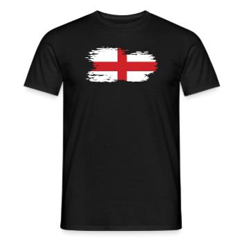 Angleterre - Drapeau national, effet pinceau - T-shirt homme - noir - Devant - AI Model Male 178 light (178cm)